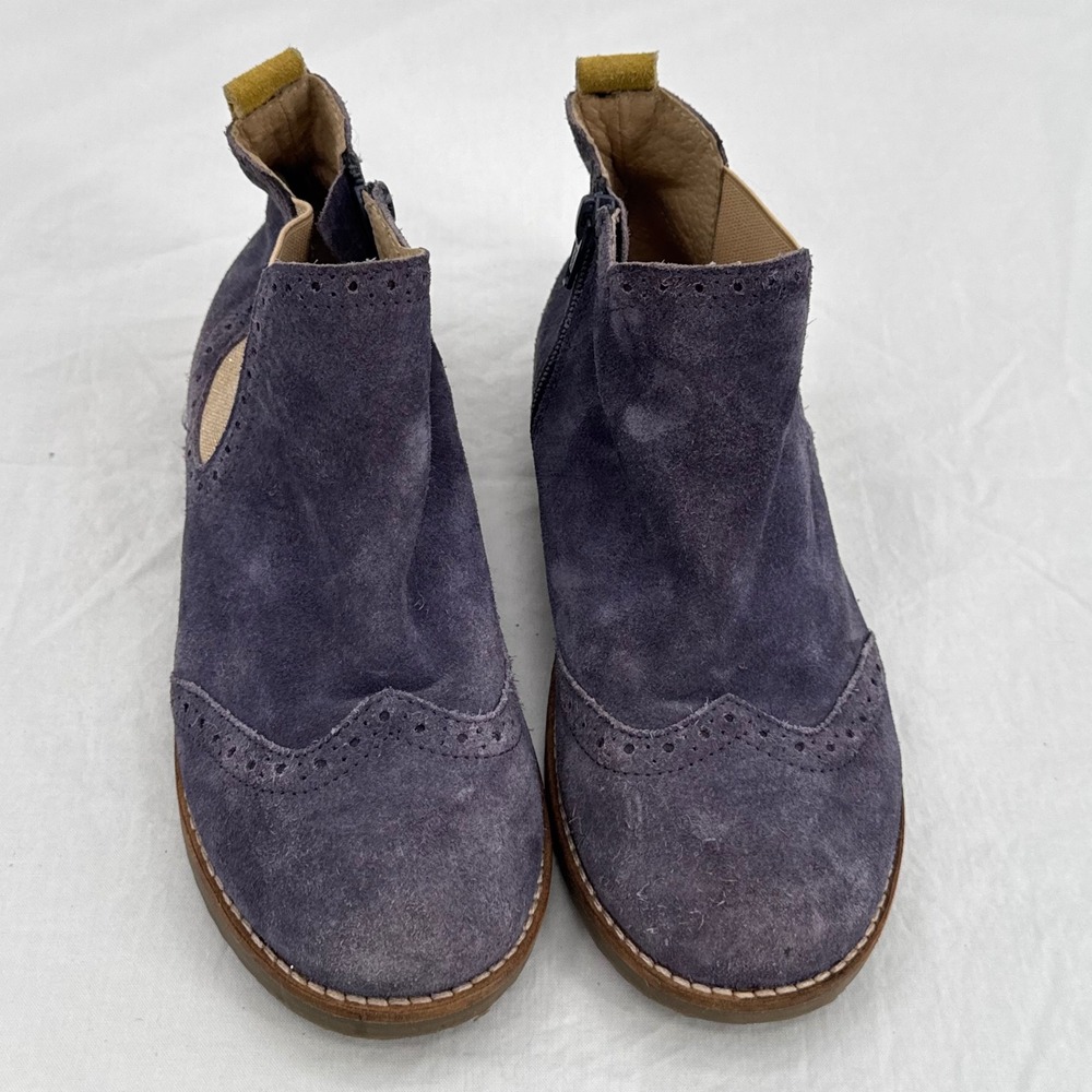 Mini Boden Suede Wingtip Brogue Chelsea Ankle Boots Girls Size 36 US Youth 5/6